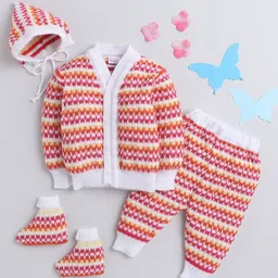 Little Angels Infants Front Open Full Sleeves 5 Pc Baby Apparel Gift Set-26