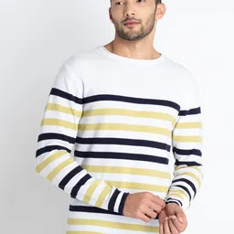Status Quo Striped Cotton Pullover Sweater-image-32