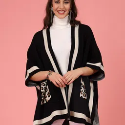 Mafadeny Shawl Collar Poncho-picture-22