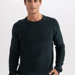 DeFacto Ribbed Round Neck Raglan Sleeve Pullover-image-84