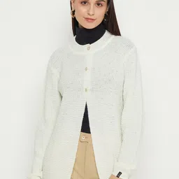 CREATIVE LINE Self Design Woollen Longline Cardigan-picture-10