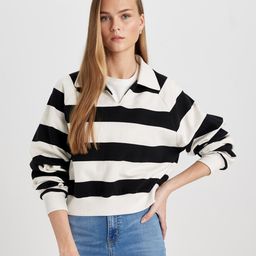 DeFacto Striped Shirt Collar Pullover-picture-18
