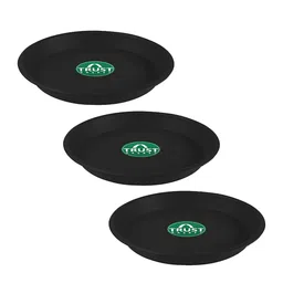 TRUSTBASKET 3 Pcs Black Brand Logo Detailing Planter Saucers-8