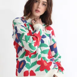 RAREISM Floral Printed Cotton Pullover-picture-52