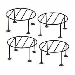 appeasy 4-Pcs Black Round Metal Planter Stands-23
