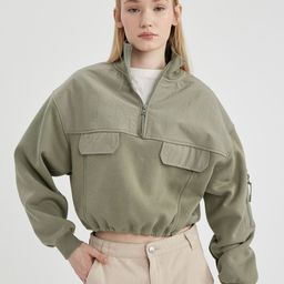 DeFacto Mock Collar Crop Sweaters-picture-21