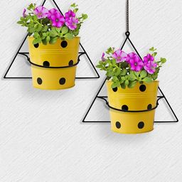 TRUSTBASKET 2 Pcs Black Triangle-Shaped Wall Mounted Planter Stands-13