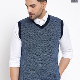 Duke Pack Of 2 Self Design Sleeveless Sweater Vests-picture-12