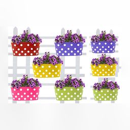 appeasy Red & Green 8Pcs Railing Double Hooked Planters-21