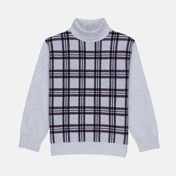 Status Quo Boys Grey & Black Checked Pullover Sweatshirt-image-52