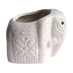 Crazy Sutra 2 Pieces White Elephant Design Ceramic Planters-12
