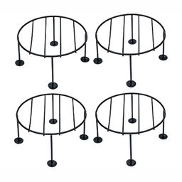 appeasy Black 4Pcs Round Metal Planter Stands-18