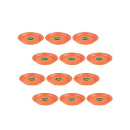 TRUSTBASKET  12 Pcs Brown Brand Logo Detailing Planter Saucers-10