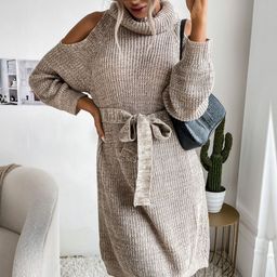 Stylecast X KPOP Women Turtle Neck Solid Longline Pullover Sweater-image-84