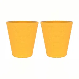 appeasy Yellow 2-Pcs Textured Planters-11
