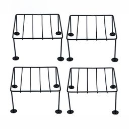 appeasy 4-Pcs Black Square Metal Planter Stands-1