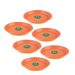 TrustBasket 6-Pcs Brown UV Treated Round  Saucers Planters-7