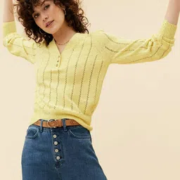 Marks & Spencer Women Self Design Pullover-image-87