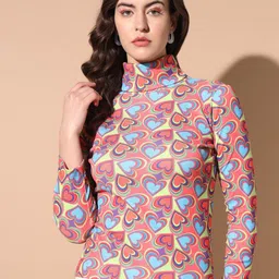 TANDUL Turtle Neck Floral Printed Pullover-image-18