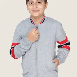 LASNAK Boys Grey & Red Cotton Pullover Sweater-picture-22