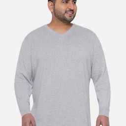 Santonio Plus Size V-Neck Pure Cotton Pullover-image-48