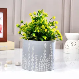 TAYHAA Grey & White Printed Ceramic Planter-7