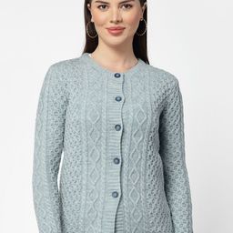Kalt Cable Knit Acrylic Cardigan-image-42
