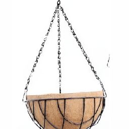 GARDENSCOIR Brown & Black Coir Hanging Basket Planter-34