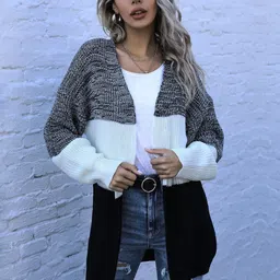 Stylecast X KPOP Women Colourblocked Longline Cardigan Sweater-image-34