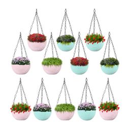 Kuber Industries Mint Green & Pink 12 Pieces Textured Hanging Planters-image-66