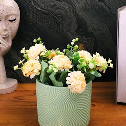 TAYHAA Green Printed Ceramic Planter-27