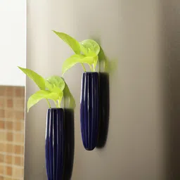 VarEesha Set Of 2 Blue Solid Magnetic Ceramic Planters-35