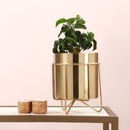 Manor House Gold-Tone Textured Planter With Stand-46