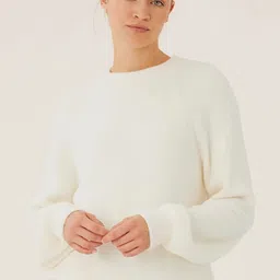 Marks & Spencer Round Neck Fuzzy Pullover-image-73
