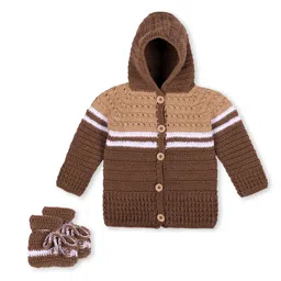 WINDROP SOLUTIONS Infants Striped Hooded Long Sleeves Acrylic Cardigan Sweater-picture-34