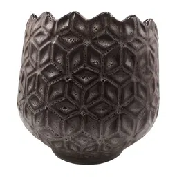 INDIA MEETS INDIA Brown Textured Ceramic Pot Planter-image-14