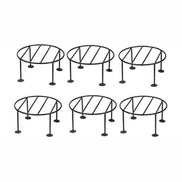 appeasy Black 6Pcs Round Metal Planter Stands-image-89