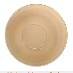 Kuber Industries Beige 6 Pieces Marble Finish Planters With Tray-29