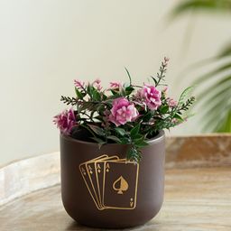 ExclusiveLane Playing Card Brown Printed Planters-8