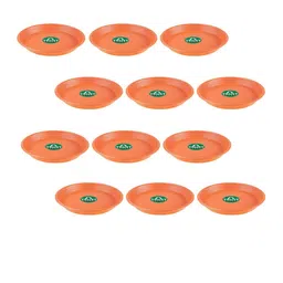 TRUSTBASKET 12 Pcs Brown Brand Logo Detailing Planter Saucers-15