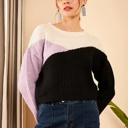 STREET 9 Colourblocked Acrylic Pullover-picture-22