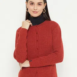 CREATIVE LINE Cable Knit Self Design Woollen Cardigan-picture-25