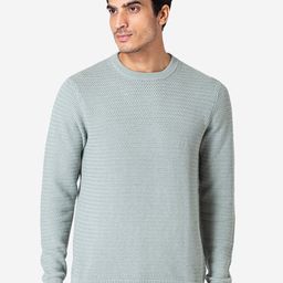 Red Tape Men Green Self Design Pullover Sweater-image-63