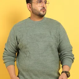 Instafab Plus Textured Cable Knit Woollen Pullover-17
