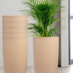 Kuber Industries Marble Emerald Beige 6 Pieces Planters with Tray-11