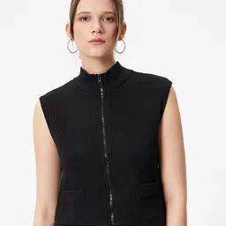 Koton Ribbed Mock Collar Cardigan Sweater-image-31