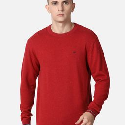 t-base Men Red Solid Cotton Pullover-image-51