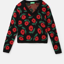 United Colors of Benetton Girls Floral Printed Pullover-image-93