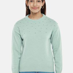 Honey by Pantaloons Women Green Embroidered Pullover-picture-25