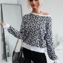 Stylecast X KPOP Women Animal Skin Printed Pullover Sweater-image-90